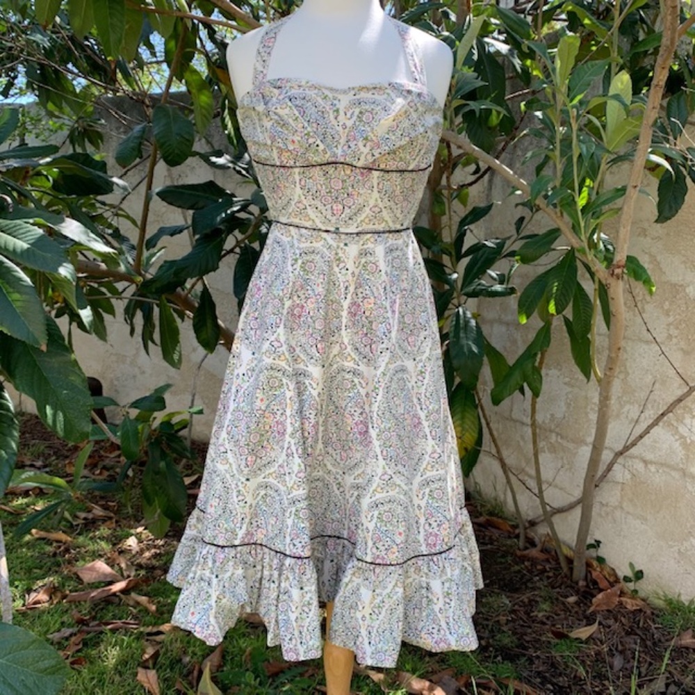 ANTHROPOLOGIE Paisley Print Halter Midi dress